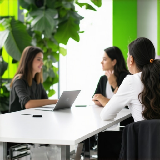 A collaborative startup team meeting in a professional coworking boardroom with natural light.