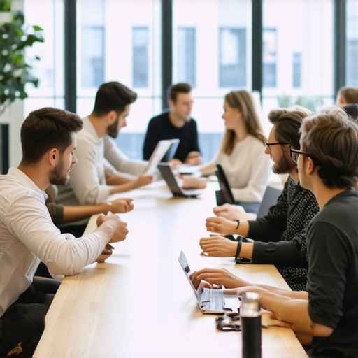 A modern startup meeting room designed for high productivity and collaboration.