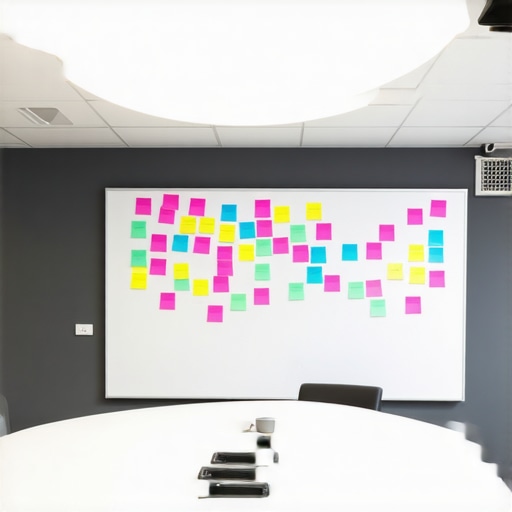 A high-tech and collaborative meeting room designed for startup productivity and professional investor pitches.