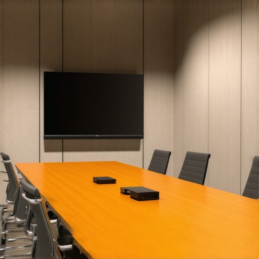 A high-performance startup war room featuring acoustic treatments and professional meeting technology.