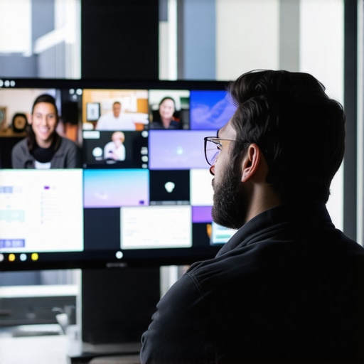 A founder testing professional meeting room equipment in a coworking space.