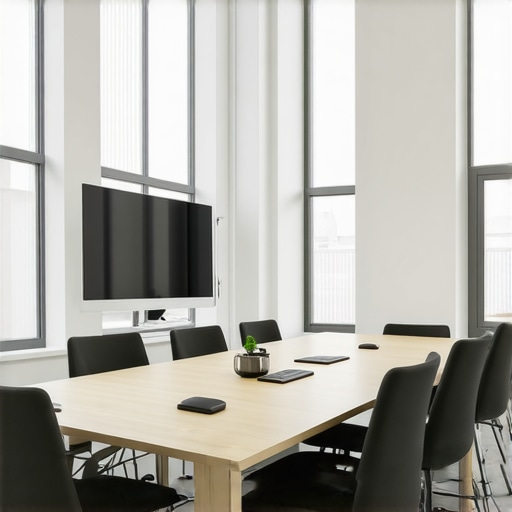 A sleek and professional coworking meeting room designed for startup productivity and creativity.