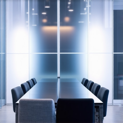 A high-tech conference room designed for acoustic privacy and professional startup negotiations.