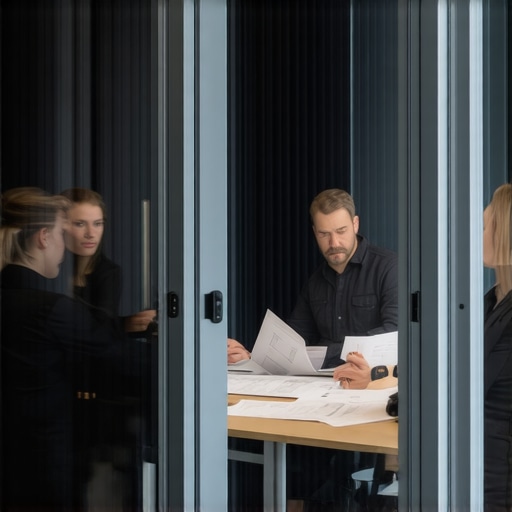 Privacy and Focus in the Startup War Room A private meeting room showing a startup team working on a strategic project behind a real door for better privacy.