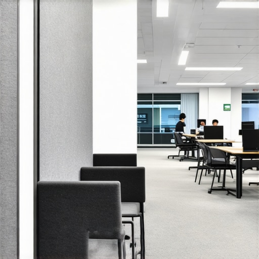 A quiet meeting room with acoustic panels designed for professional calls.