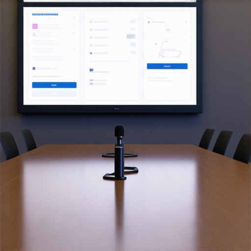A modern conference room with acoustic panels and professional audio-visual equipment for high-stakes business meetings.