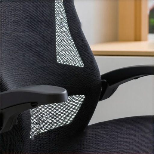 A high-performance ergonomic chair with adjustable features in a professional workspace.