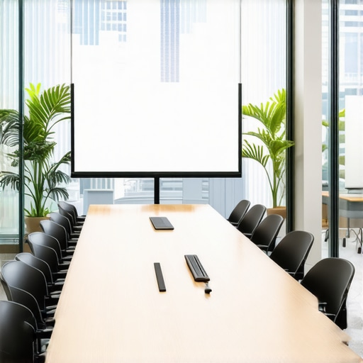 Professional Startup Conference Room A high-end meeting room designed for startup investor pitches and professional meetings.