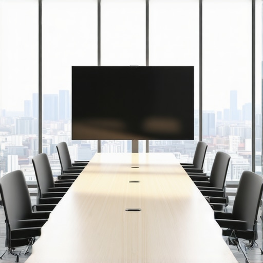 A sleek modern conference room designed for startup investor pitches and high-bandwidth team collaboration.