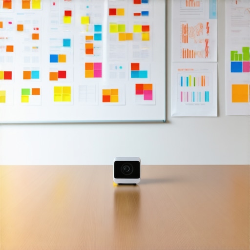 A modern meeting room equipped with high-quality audio-visual tech and a physical whiteboard.