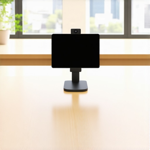 A modern, well-lit conference room optimized for hybrid startup team meetings with simple, effective technology.