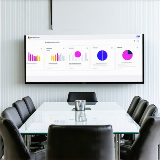 Professional Startup Pitch Environment A modern conference room equipped with a large screen for startup presentations.