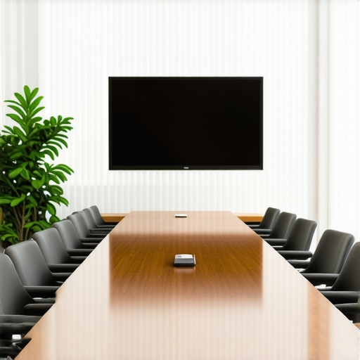 A high-end conference room designed for professional startup pitches and board meetings.