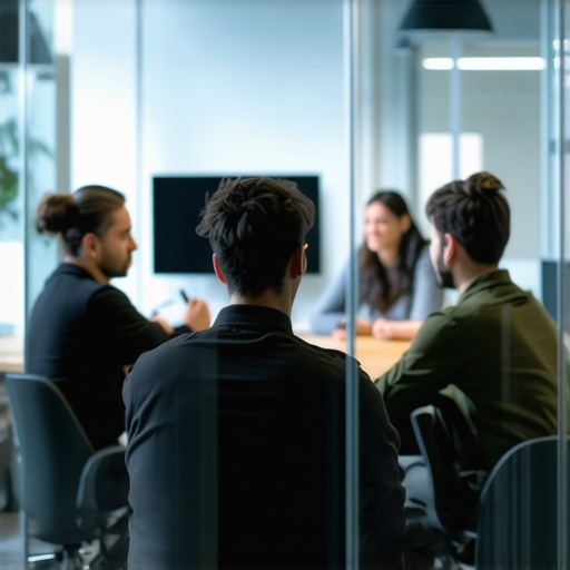 Startup team collaborating in a professionally equipped meeting room