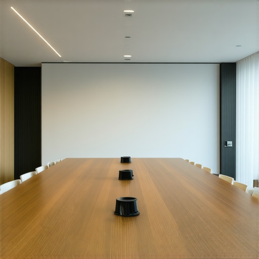 Minimalist professional meeting room setup for startup pitches.