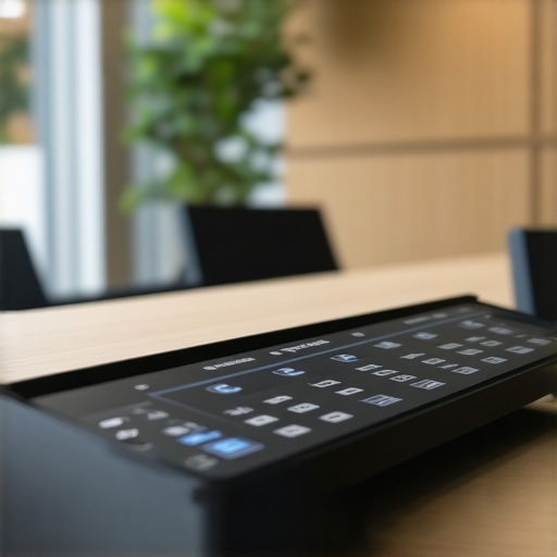 Smart Meeting Room Controls High-tech conference room control panel for startup meeting management