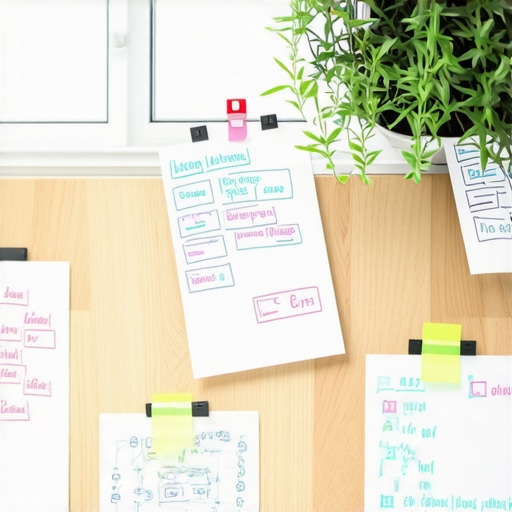 A creative and focused startup meeting room with whiteboards and natural lighting.
