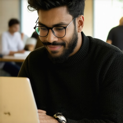 Startup founder testing high-speed internet in a professional coworking space