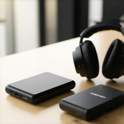 A founders emergency tech kit for coworking spaces including adapters and headphones.