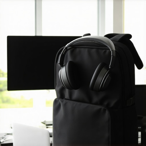 Essential tech gear for scaling a startup in coworking spaces including laptop and noise-canceling headphones.