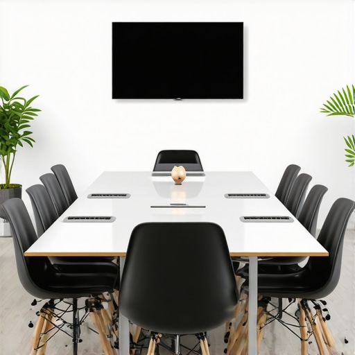 Modern tech-enabled startup conference room with ergonomic furniture