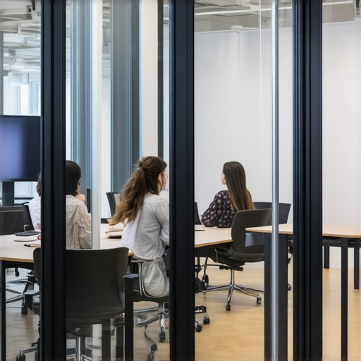A startup team feeling exposed in a glass-walled meeting room.